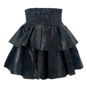 Lola + The Boys LAYERED VEGAN LEATHER HIGH WAIST SKIRT Sz 6